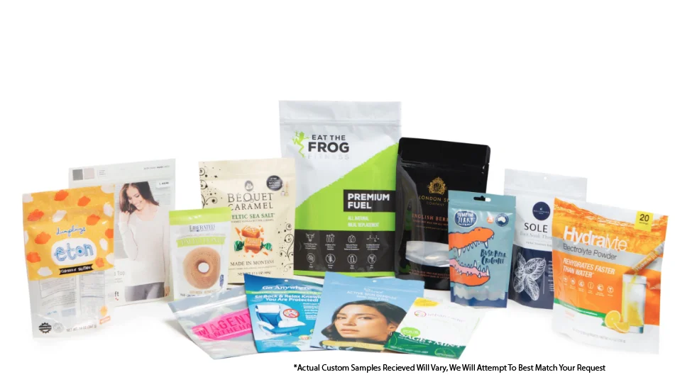 Custom printed pouch samples 2 Custom printed pouch samples 2 Customized Sample Pack