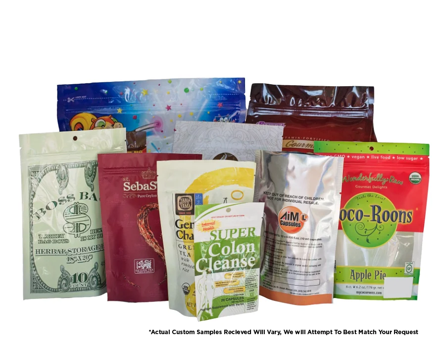 Custom stand up pouch samples Custom stand up pouch samples Customized Sample Pack