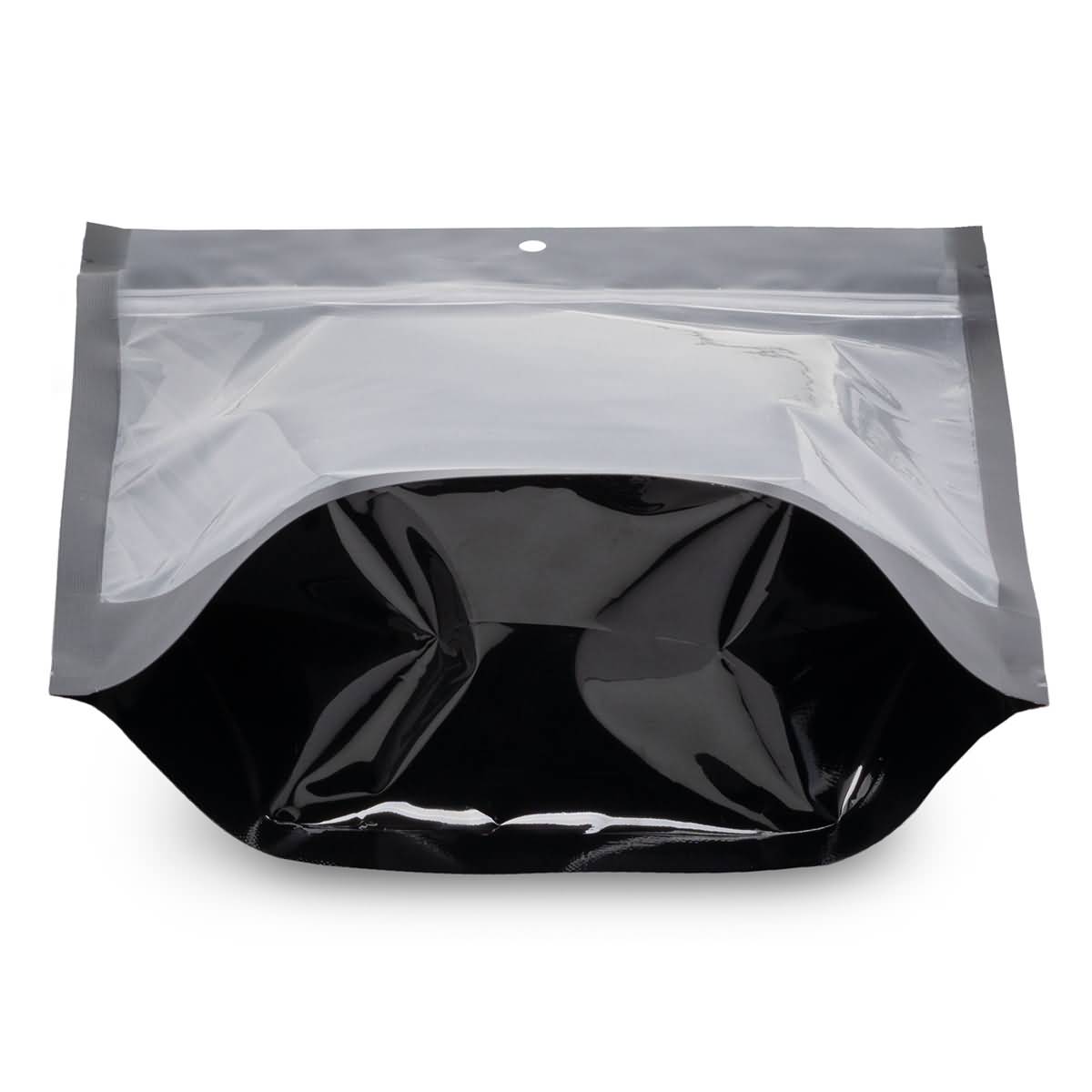 Stand Up Resealable Zipper Bag - Black, 6-11oz [ZBGM7MB]