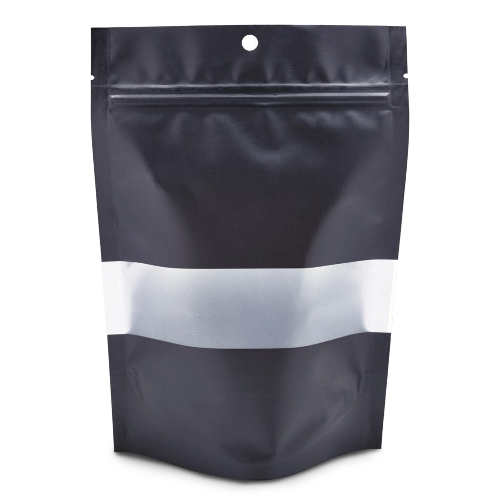 Assorted Size Matte Black Storage Bags Clear Front Stand Up