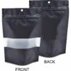 Matte Black Stand Up Pouches With Window 6×9.5×3.5 – 100 Pack