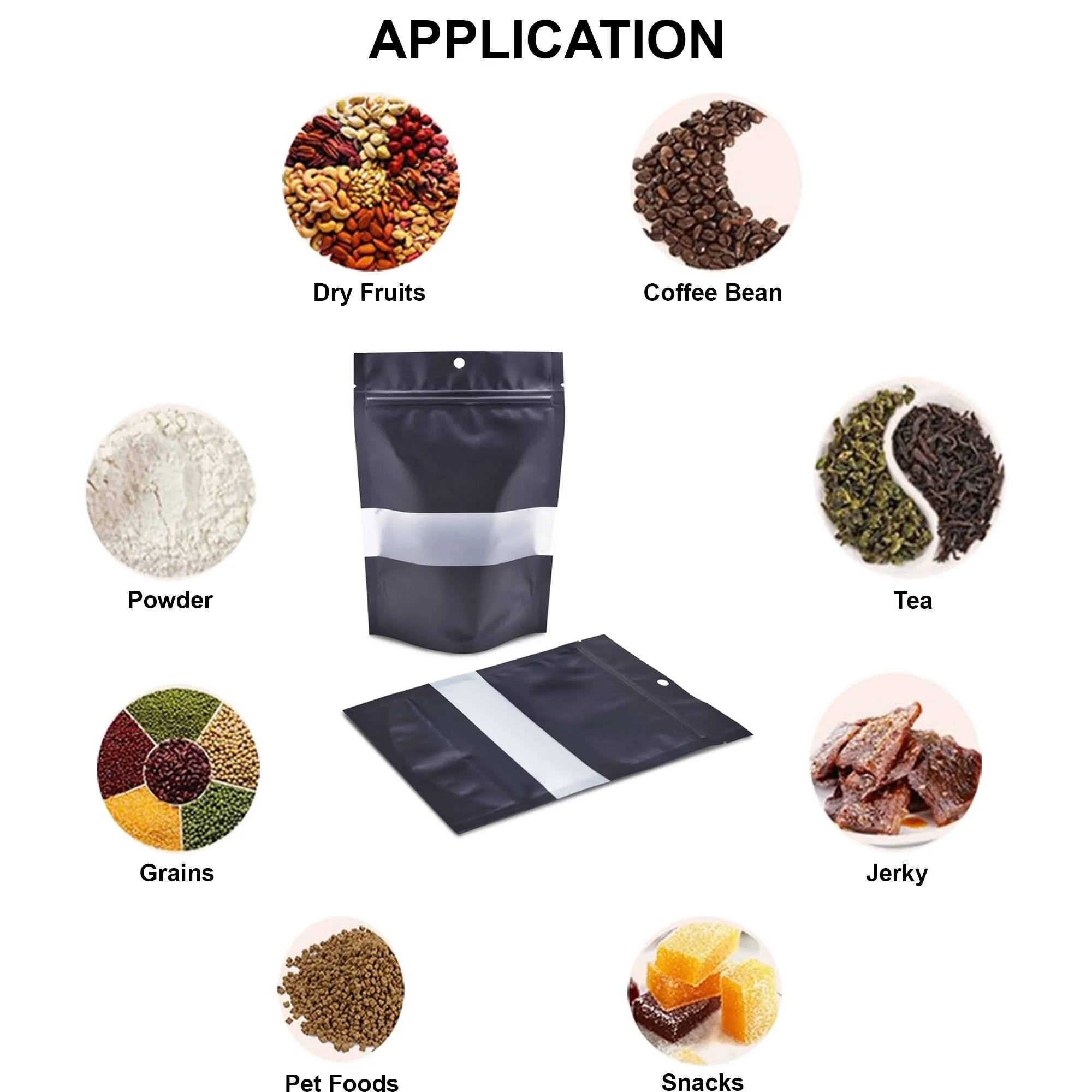 Applications Matte Black with Window 6×9×3 – 100 Pack