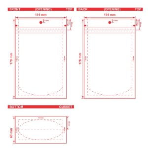 Clear Stand Up Barrier Pouches 4.5 X 7 X 2.375 S 22816 Dielines Dielines