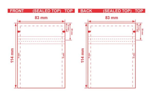 Custom Lay Flat Open End Pouch 3.25x4.5 Dielines Custom Lay-Flat Open End Pouch 3.25x4.5 Dieline