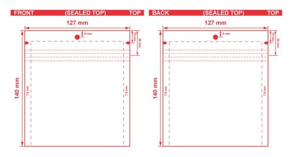 Custom Lay Flat Open End Pouch 5x5.5 Dielines Custom Lay-Flat Open End Pouch 5x5.5 Dieline