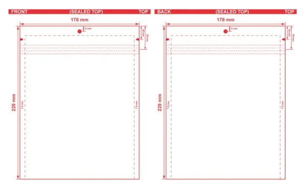 Custom Lay Flat Open End Pouch 7x9 Dielines Custom Lay-Flat Open End Pouch 7x9 Dieline