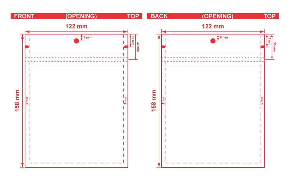 Custom Printed Flat Pouch 4.82x6.24 Dielines Custom Printed Flat Pouch 4.82x6.24 Dieline