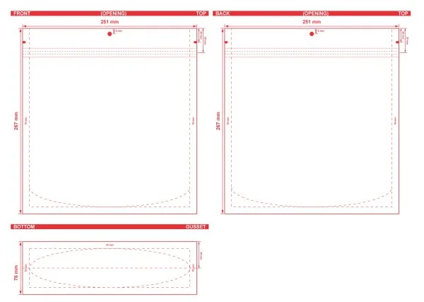 Custom Stand Up Pouch 9.875x10.5x3 Dielines Custom Stand-Up Pouch 9.875x10.5x3 Dieline
