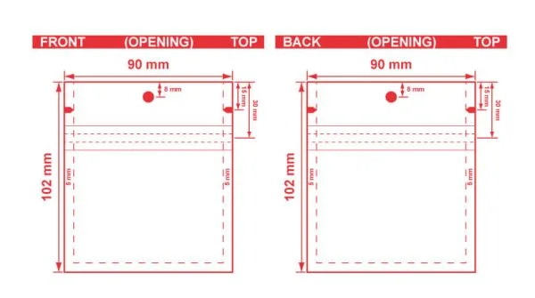 Metallized 3 Seal Flat Barrier Pouches 3.5x4 S 18132 Dielines Metallized 3 Seal Flat Barrier Pouches 3 1/2x4 S-18132 Dieline