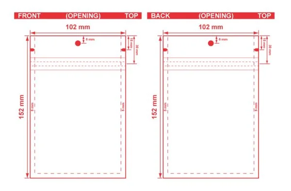 Metallized 3 Seal Flat Barrier Pouches 4x6 S 16894 Dielines Metallized 3 Seal Flat Barrier Pouches 4x6 S-16894 Dieline