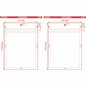 Metallized 3 Seal Flat Barrier Pouches 5x7 S-21993 Dieline