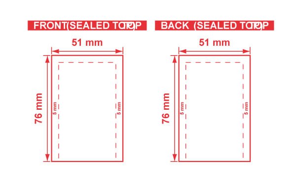 Metallized 3 Seal Open End Flat Barrier Pouches 2x3 S 18136 Dielines Metallized 3 Seal Open End Flat Barrier Pouches 2x3 S-18136 Dieline