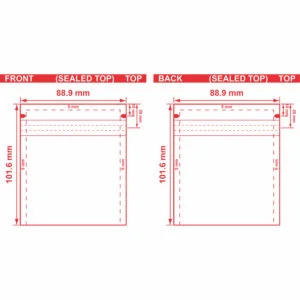 Metallized 3 Seal Open End Flat Barrier Pouches 3 1/2x4 S-18137 Dieline