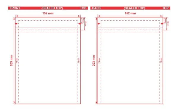 Metallized 3 Seal Open End Flat Barrier Pouches 6x8 S 6175 Dielines Metallized 3 Seal Open End Flat Barrier Pouches 6x8 S-6175 Dieline