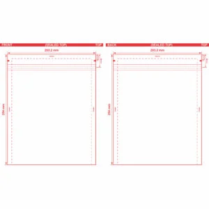 Metallized 3 Seal Open End Flat Barrier Pouches 8x10 S-6177 Dieline
