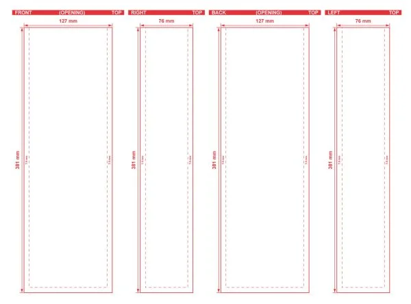 Custom Printed Side Gusset Bags 5x15x3 Dielines Side Gusset Bag 5x15x3 Dieline