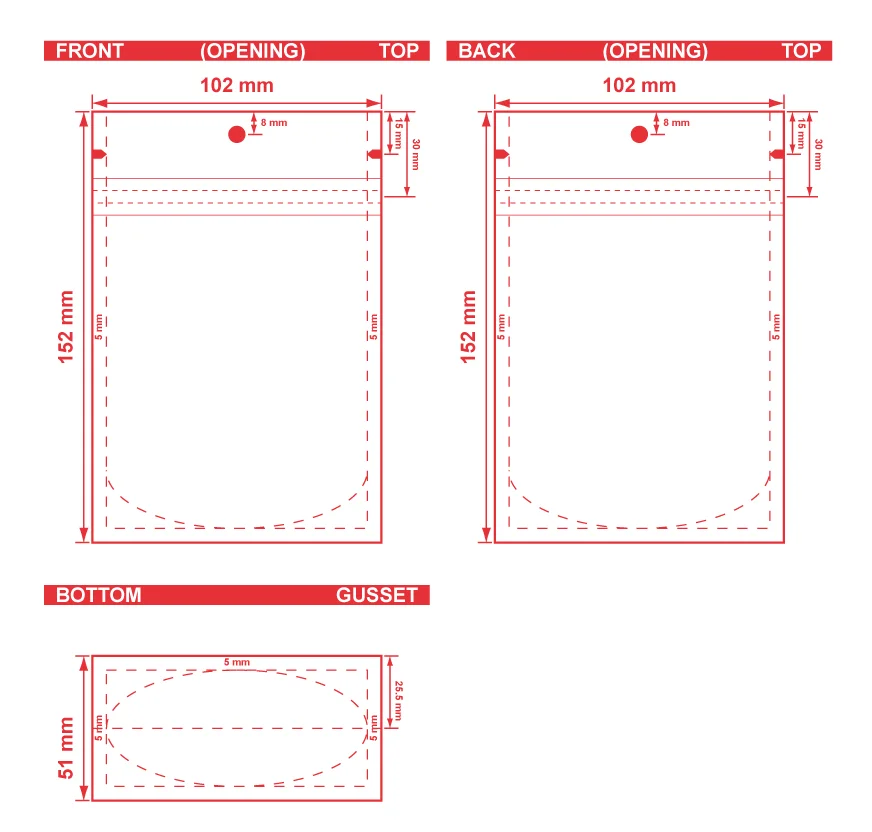 Custom Printed Stand Up Pouch 4x6x2 Dielines Custom Printed Stand Up Pouch 4x6x2 Dieline