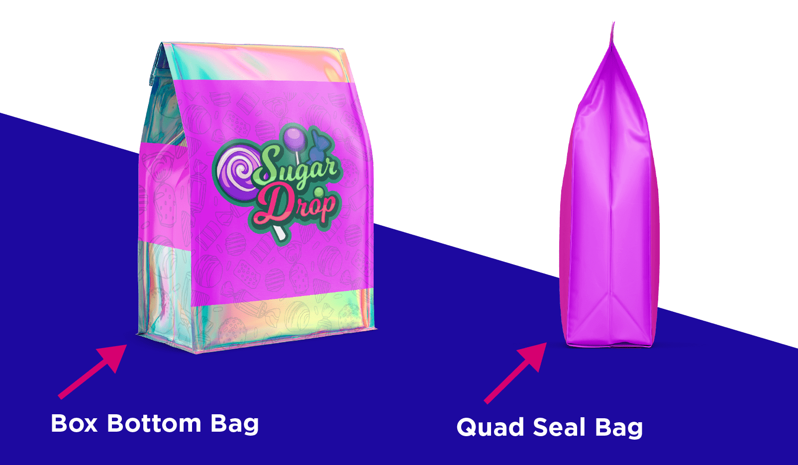 custom quad seal bags Carepac offers including box bottom bag or quad seal bag best for coffee packaging