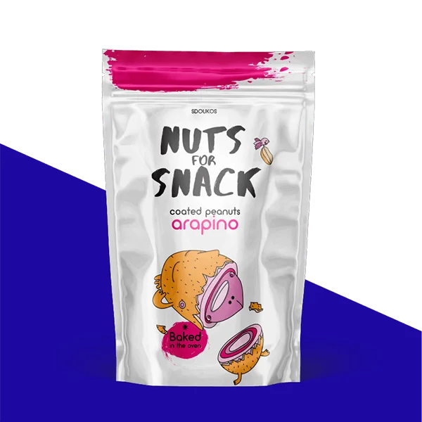 Colourful Snack Nuts Bag Plastic Packaging Digital Printing Stand Up Bag With Zipper Doy Pack Bottom Food Grade Custom Pouch
