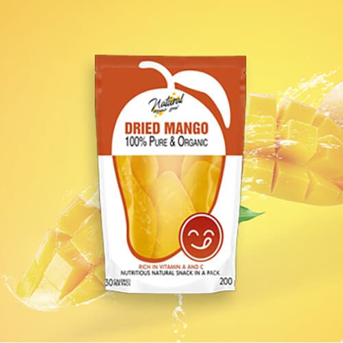 Custom Logo Dried Mango Food Packaging Bag Stand up Bag for Dry Fruit  Packaging Bag