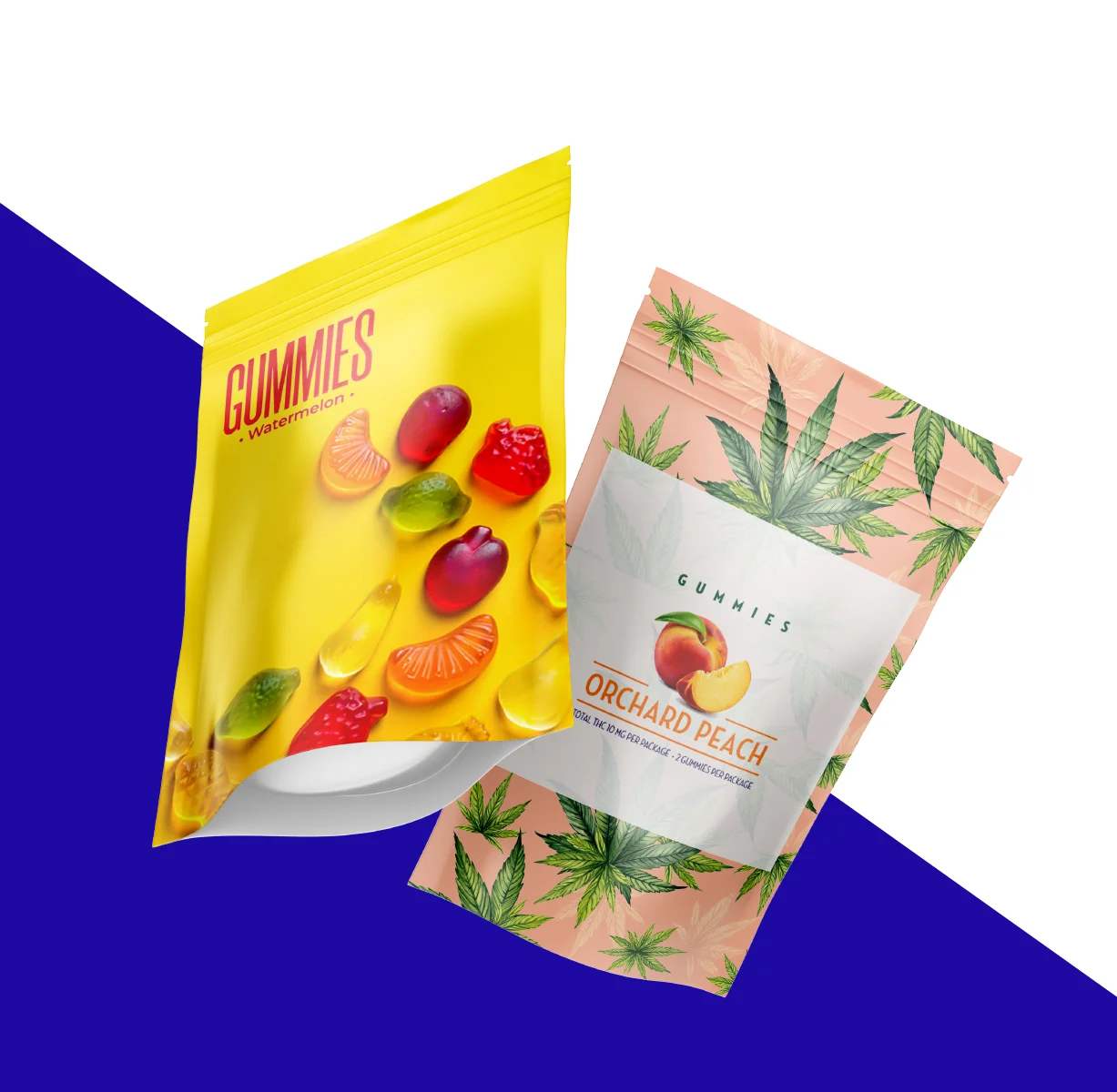 Cannabis Packaging Cannabis Labels Flexible Packaging THC Gummies Platic Pouch Stand Up Pouch Ziplock