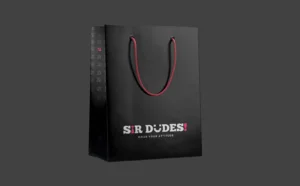 Sir Dude Rope Handle Shopping Bag Custom Shopping Bags and Luxury Retail Packaging Wholesale Black Shopping Bag Whole Printed Bag