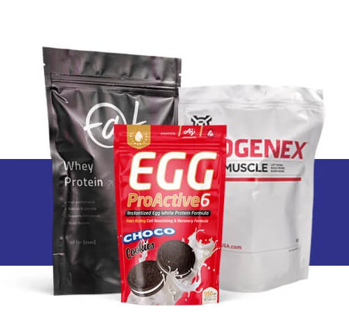 Recyclable Nutrition Whey Protein Powder Packaging Stand Up Pouch