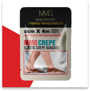 Various gauze pads and adhesive bandages arranged on a white surface.