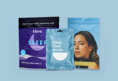 3 Seal and Stand Up Pouch plastic pouch packaging for face mask sleeping tablet melatonin powder