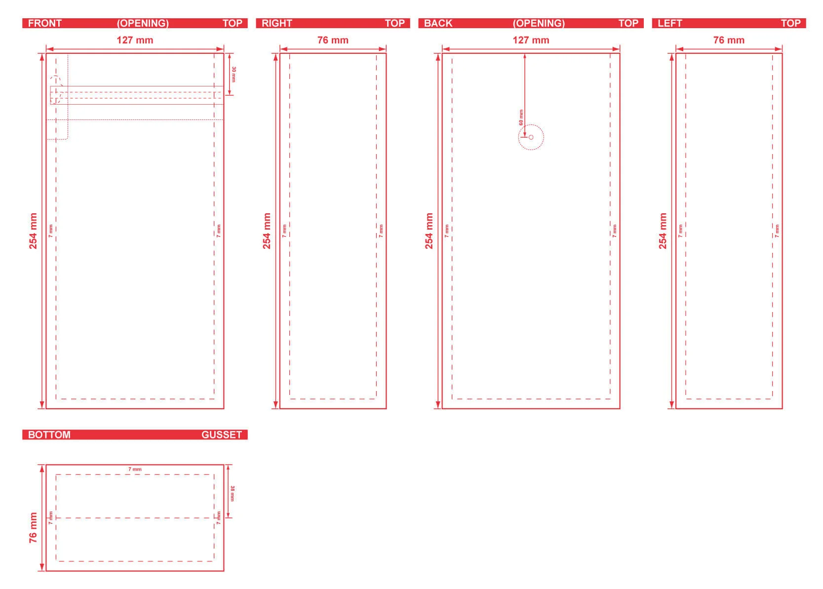 Custom Printed 16oz Box Bottom 5x10x3 Coffee Bag 16oz Coffee Bag Dieline Flat Bottom 5x10x3