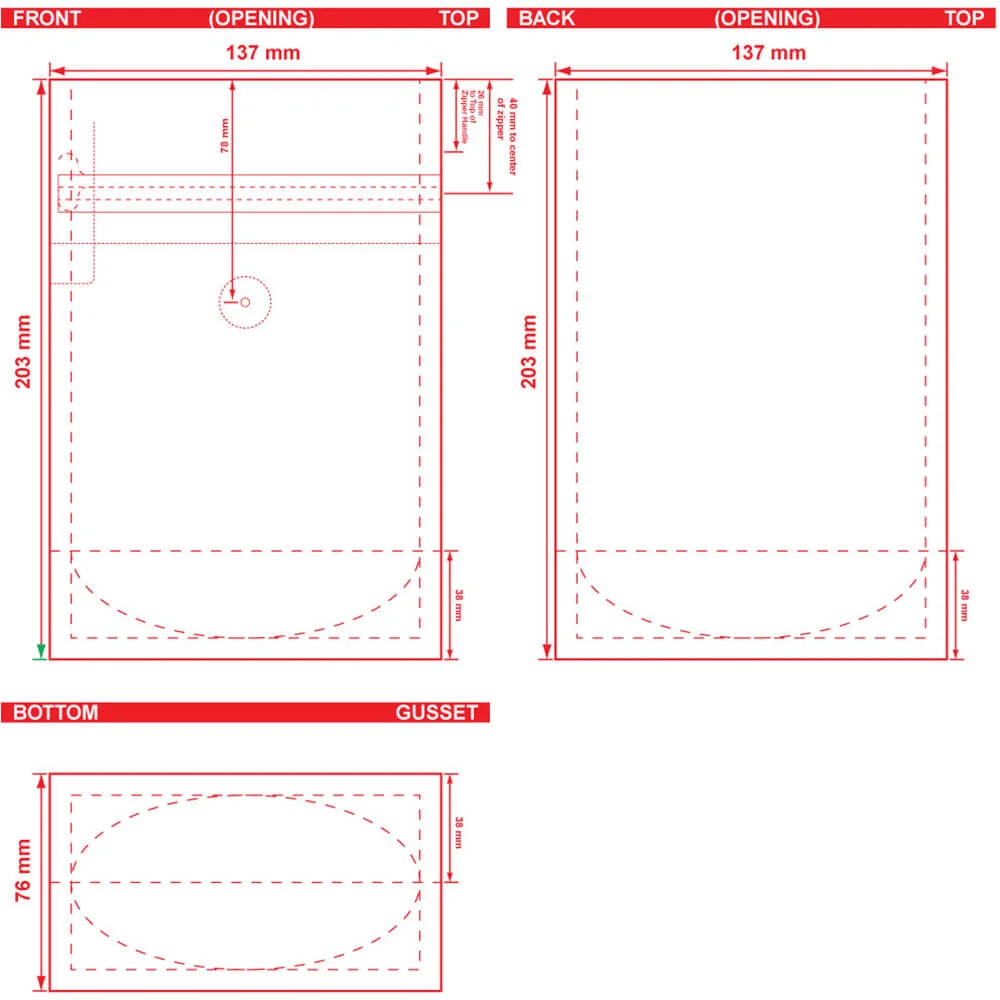 Custom Printed 4oz SUP Coffee Pouch 5.4x8x3 dieline 4oz Coffee Bag Dieline SUP 5.4x8x3