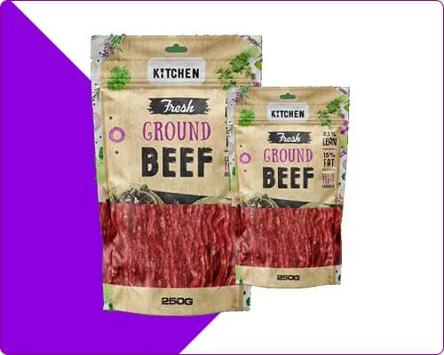 Lot45 Ground Hamburger Bags 1lb - 100pk Red Cow Ground Beef Processing Bags  