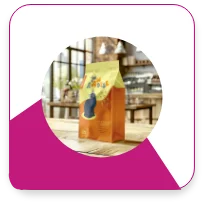 Transparent side gusset bag allowing product visibility, ideal for showcasing contents