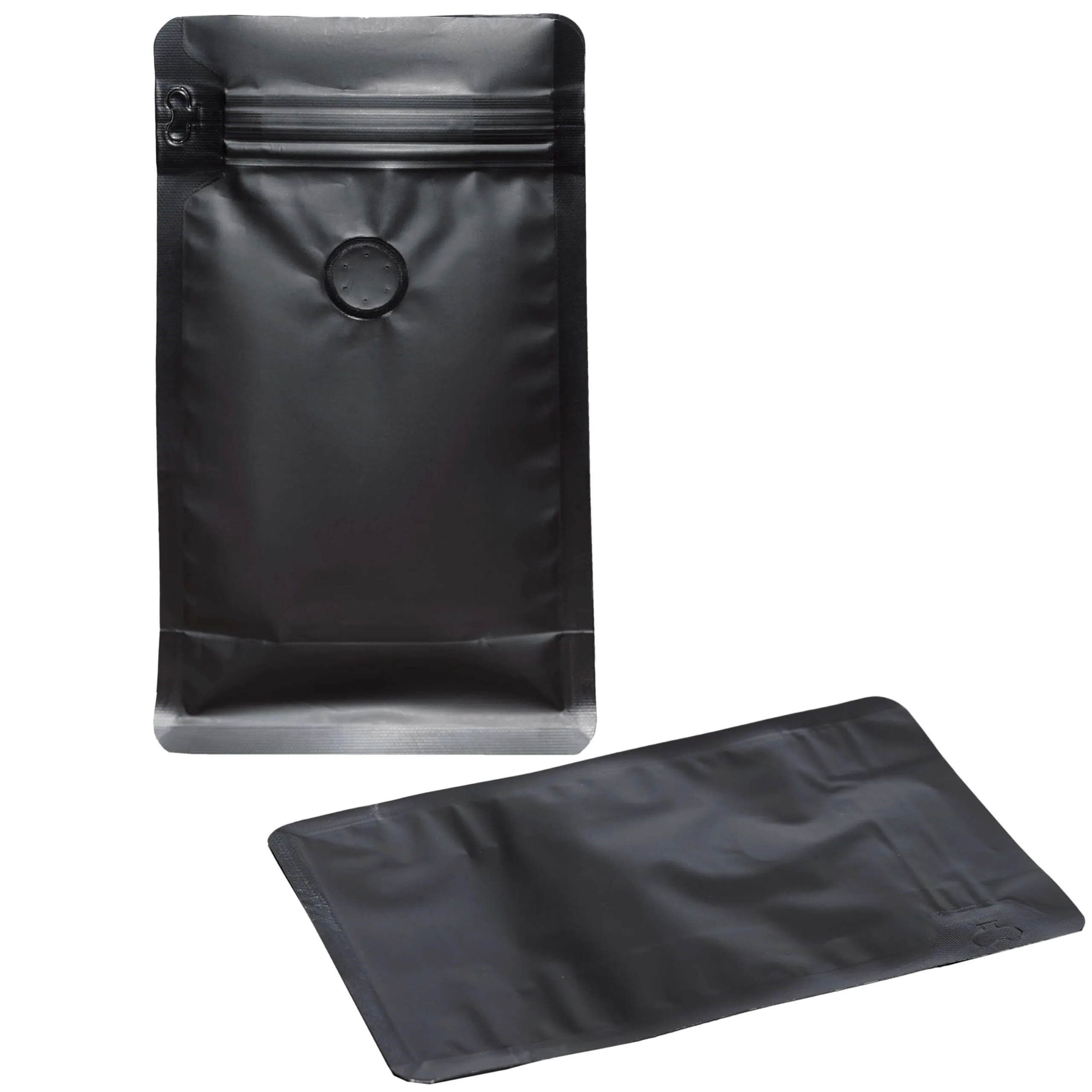 style1_ART12815 style1 ART12815 scaled 8 oz Matte Black 8 Seal Box Bottom Pouch with Valve for Coffee – 100 Pack