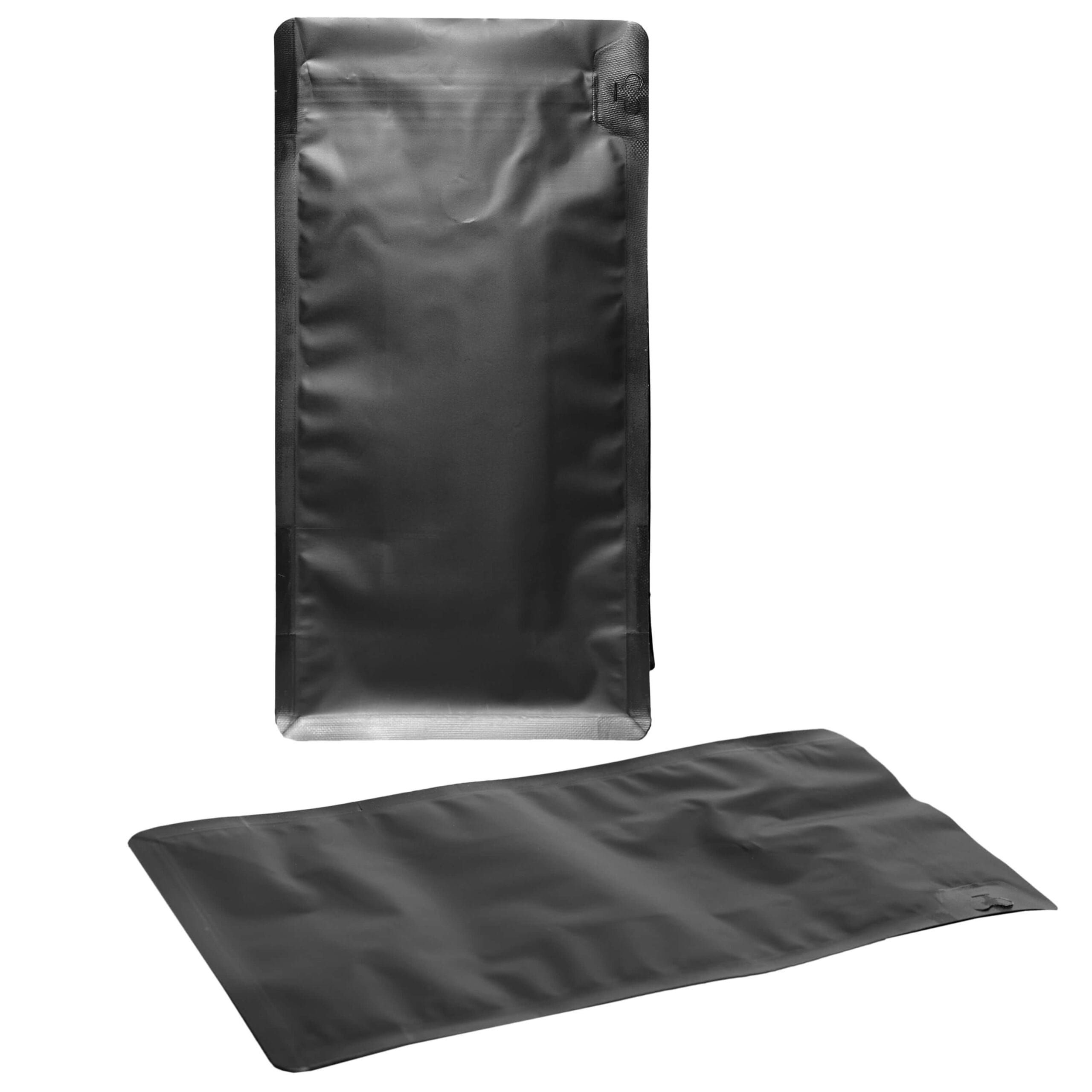style3_ART12796 style3 ART12796 scaled 12 oz Matte Black 8 Seal Box Bottom Pouch with Valve for Coffee – 100 Pack
