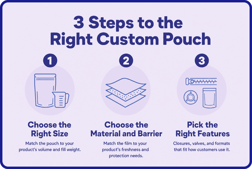 diagram 3steps How to Choose the Right Custom Pouch Configuration