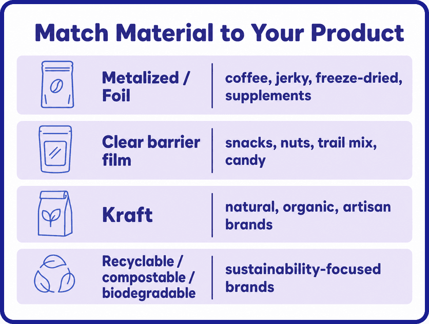 diagram material match How to Choose the Right Custom Pouch Configuration