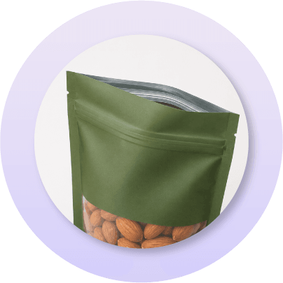 Stand-up pouch featuring a resealable zipper closure that helps preserve freshness, extend shelf life, and improve consumer convenience after opening.