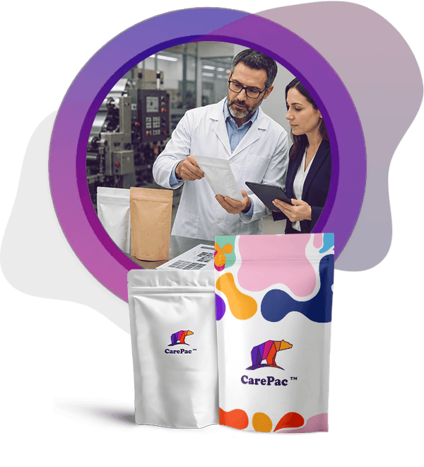 Packaging professionals evaluating stand-up pouch samples and materials to determine the best plow bottom pouch design for product protection, shelf appeal, and manufacturing efficiency.